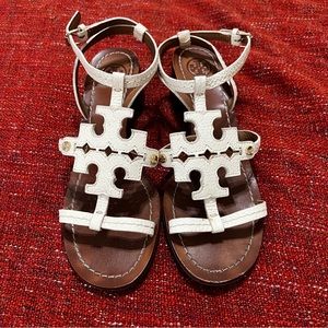 Tory Burch Sandals size 7 small heel white